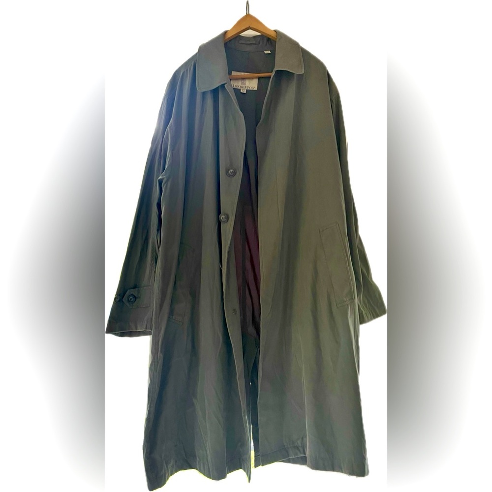 Iconic Vintage London Fog XL Men’s Trench Coat - Olive Green